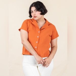 Big Bud Press Pantry Button Up Burnt Orange Size M
